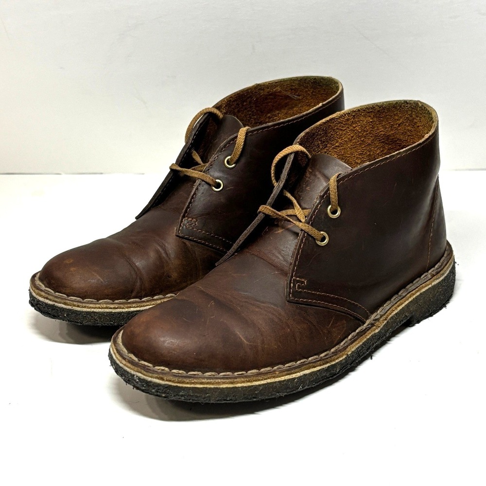 Clarks Originals Desert Chukka Boot Womens 6.5 Beeswax Brown Leather‎ Crepe Sole